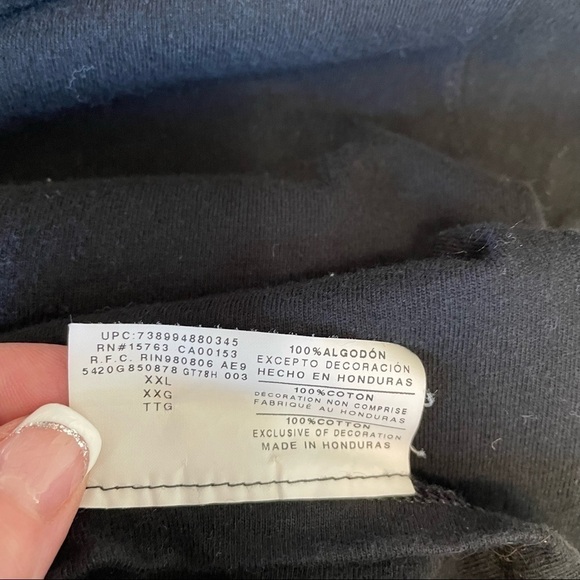 Champion Black Long Sleeve Tee W/ Multi Colored Script Logo Size 2XL - Picture 8 of 9